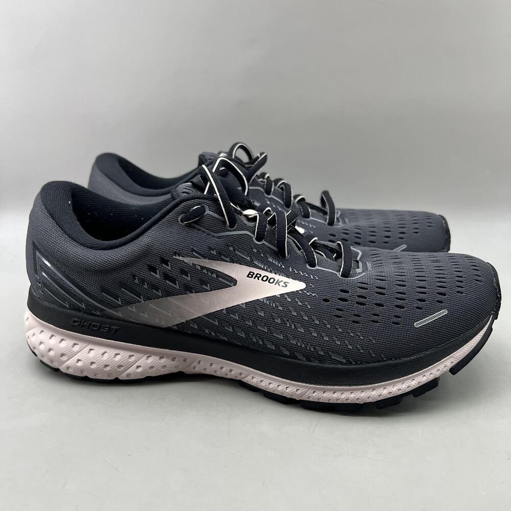 Brooks Ghost 13 Running Shoes Women Size 9 Gray Pink Mesh Comfort Low Sneakers